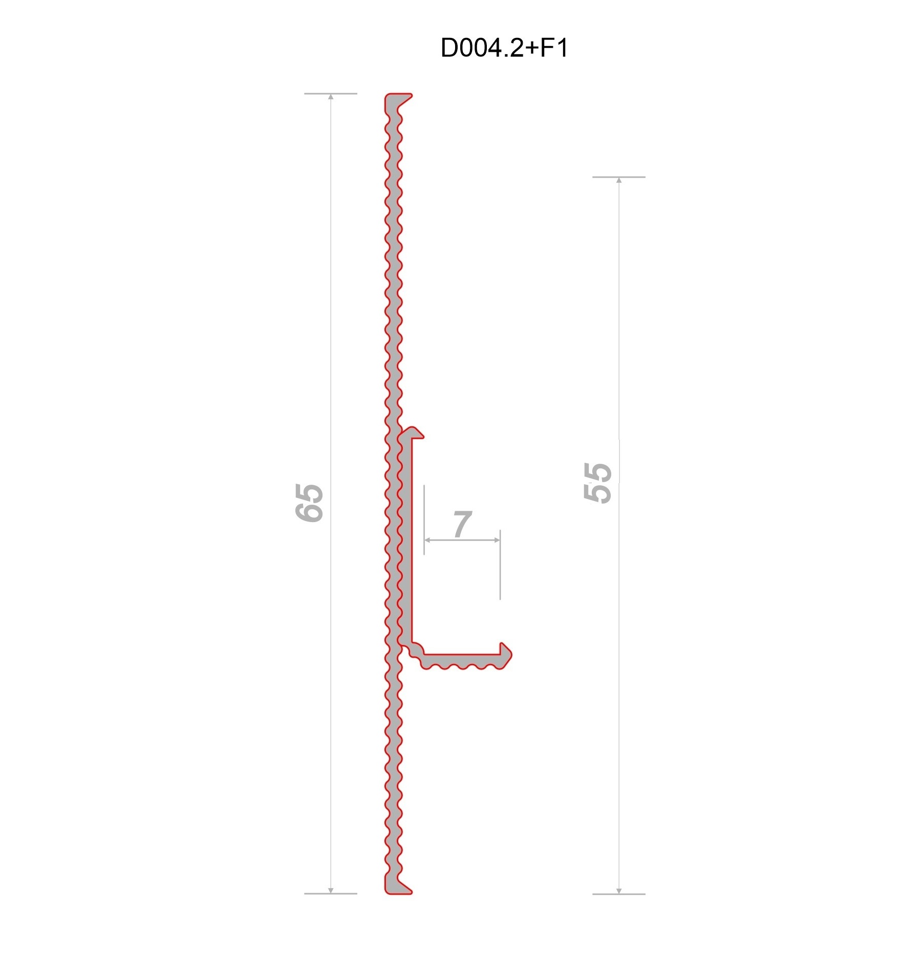 Плинтус алюминиевый теневой Decaro Regulated D004.2A Black /F1A Black Черный 2000×65×16